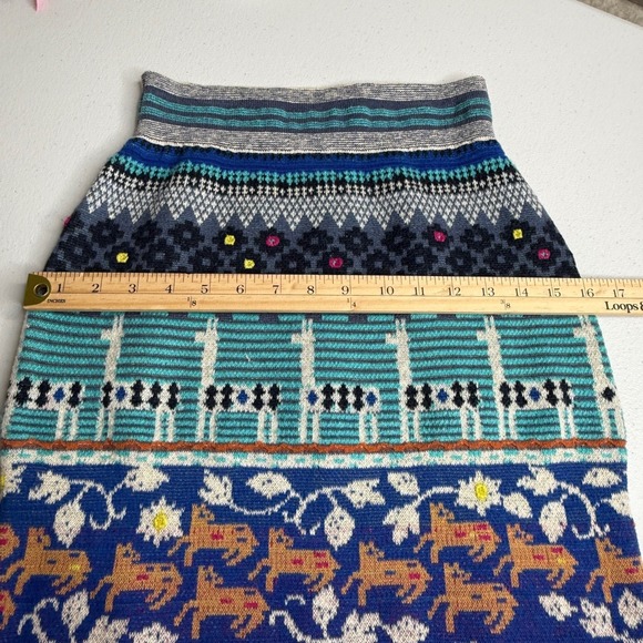 Anthropologie HWR Wool Blend Sweater Pencil Skirt Magenta/Hot Pink Accents‎ Sz S - Picture 11 of 12